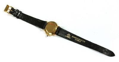 Lot 168 - A ladies' 18ct gold Baume & Mercier mechanical strap watch