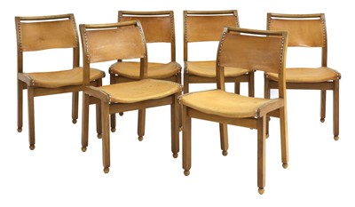 Lot 278 - A set of six beech dining chairs