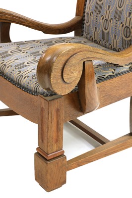Lot 157 - A Scandinavian oak Art Nouveau armchair