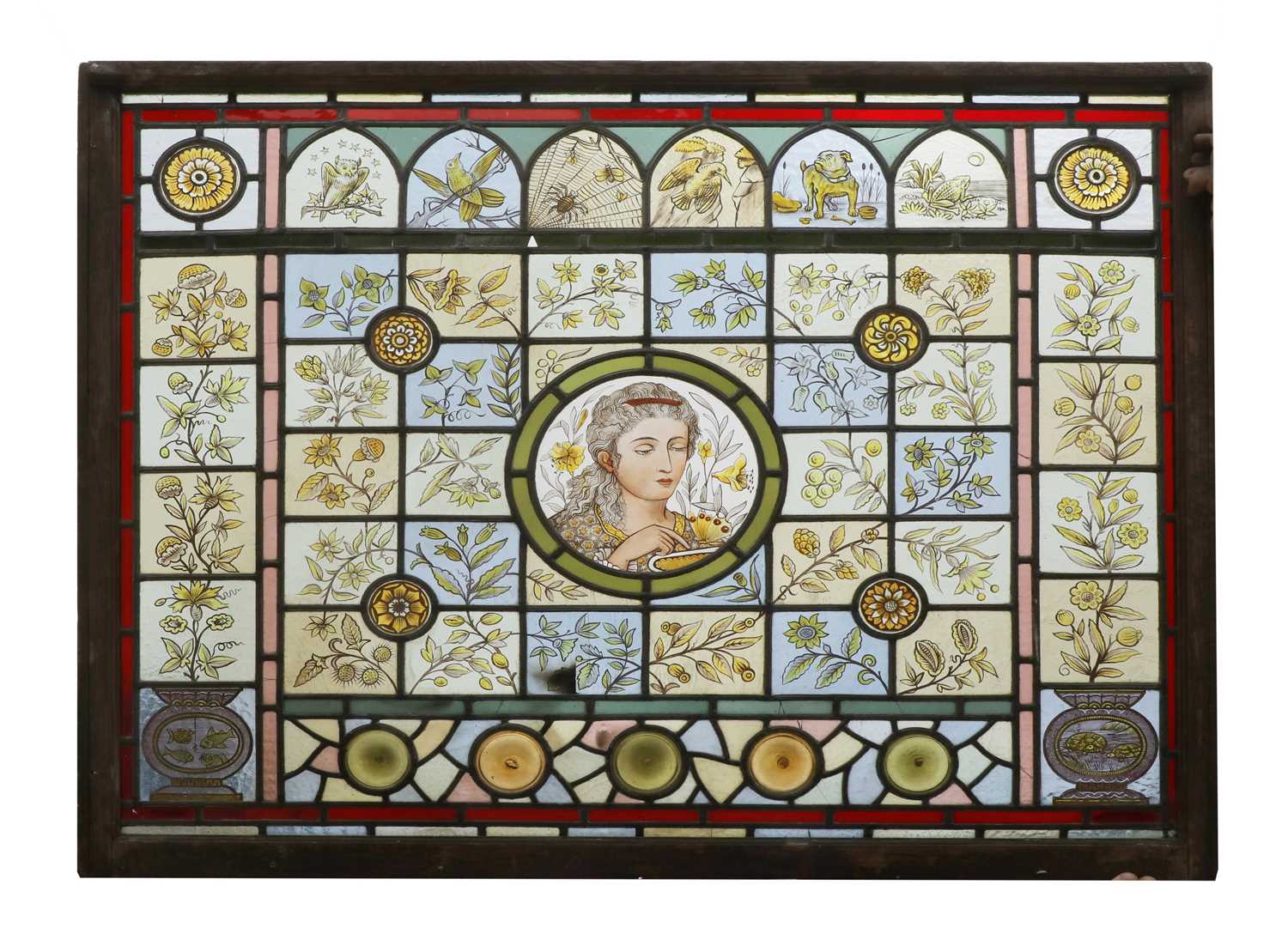 Lot 35 - An Arts and Crafts stained glass panel