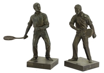 Lot 360 - A pair of Art Deco spelter tennis players