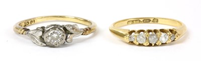 Lot 153 - A gold single stone diamond ring