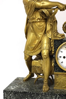 Lot 325 - A large and impressive French marble and gilt-bronze mantel clock