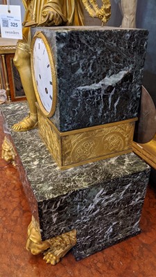 Lot 325 - A large and impressive French marble and gilt-bronze mantel clock