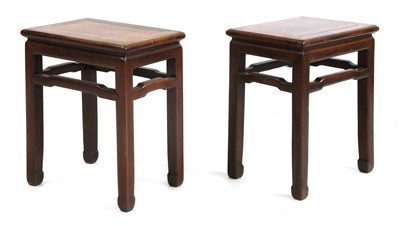 Lot 280 - A pair of Chinese hardwood vase stands