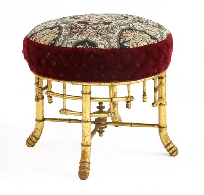 Lot 817 - A Napoleon III period giltwood stool