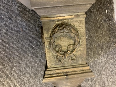Lot 881 - A near pair of brass Corinthian column standard lamps