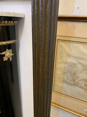 Lot 881 - A near pair of brass Corinthian column standard lamps