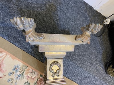 Lot 881 - A near pair of brass Corinthian column standard lamps