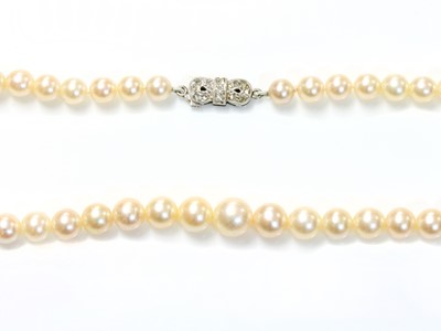 Lot 216 - A single row graduated cultured pearl necklace