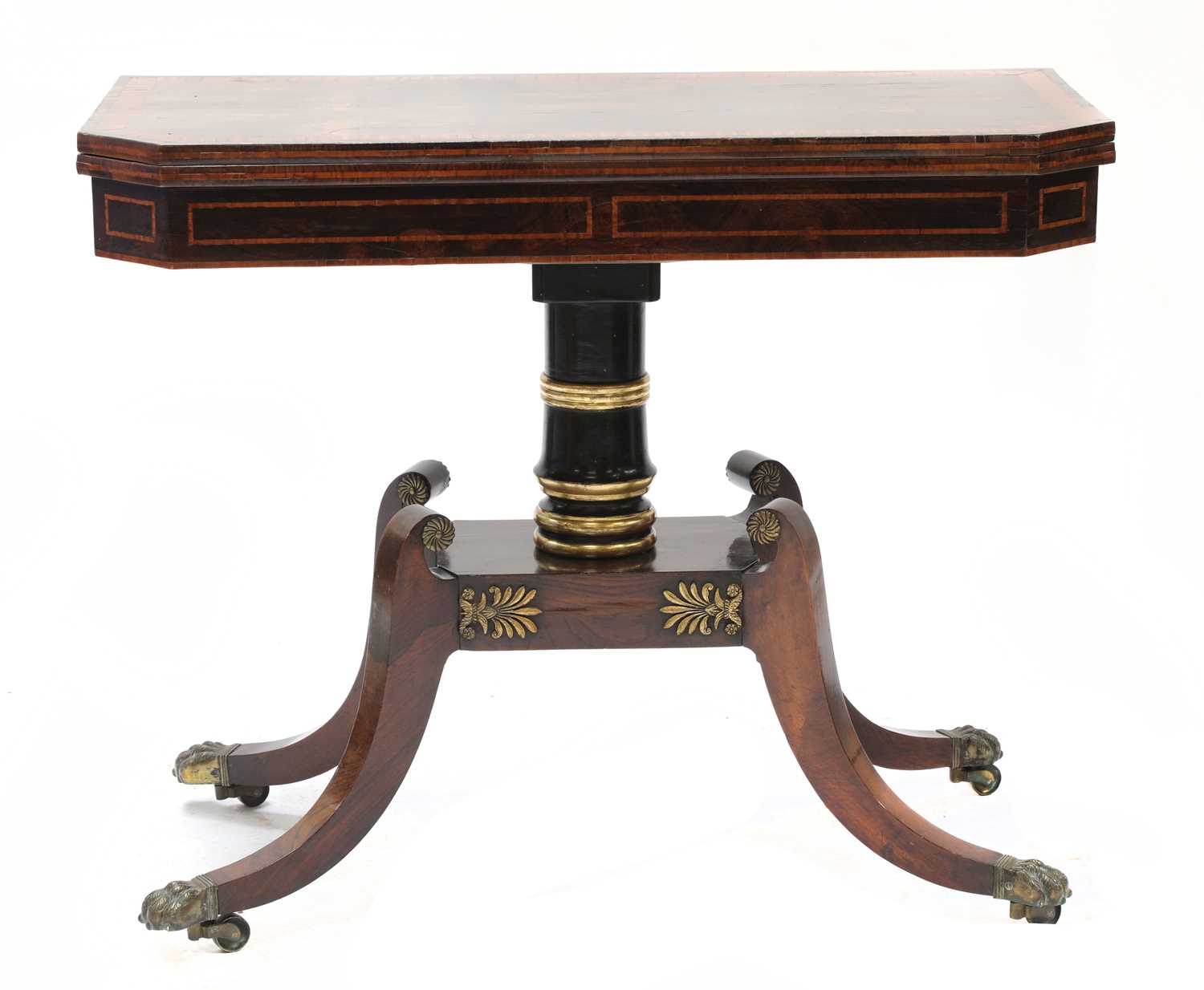 Lot 88 - A rosewood or coromandel card table