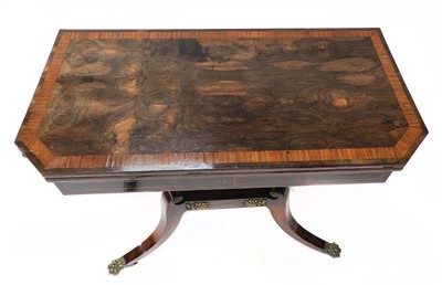 Lot 88 - A rosewood or coromandel card table