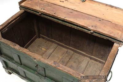 Lot 128 - A green painted iron bound chest