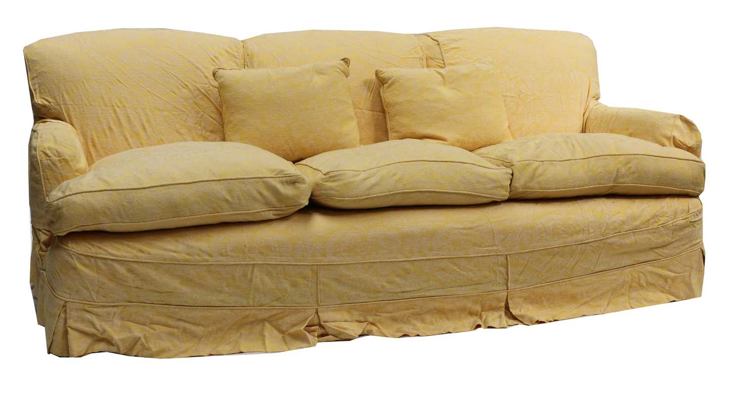 Lot 64 - A pair of three seater sofas
