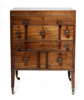Lot 50 - A mahogany campaign-type dressing chest