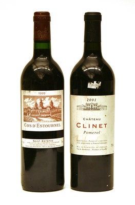 Lot 175 - Assorted Bordeaux: Cos d'Estournel, 2eme Cru Classe, Saint-Estèphe, 1999 and Château Clinet, Pomerol, 2001