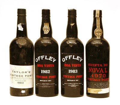 Lot 294 - Assorted Vintage Port to include: Quinta do Noval, 1970, one bottle and three various others