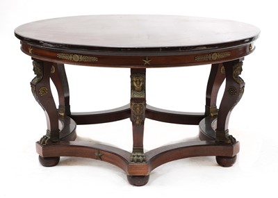 Lot 278 - A French Empire-style gilt bronze-mounted mahogany centre table