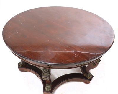Lot 278 - A French Empire-style gilt bronze-mounted mahogany centre table