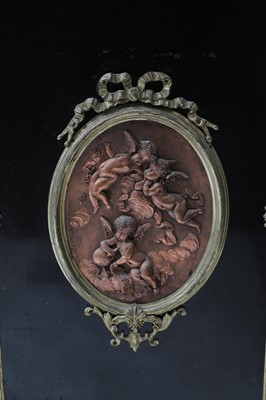 Lot 405 - A Napoleon III ebonised side cabinet