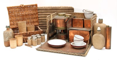 Lot 145 - A travelling wicker tea basket, 'The Continental'