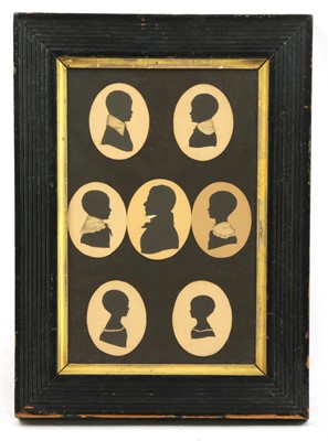 Lot 728 - A collection of seven paper silhouettes of the Hoare family
