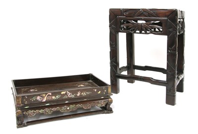 Lot 334 - A Chinese hardwood stool