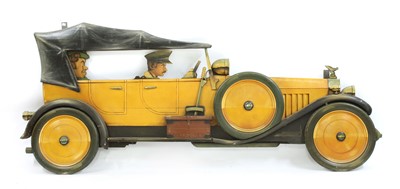 Lot 461 - A large modern painted wooden wall mounted model of a Rolls Royce