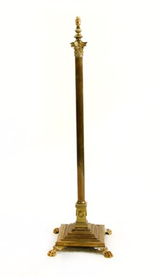 Lot 516 - A brass column standard lamp