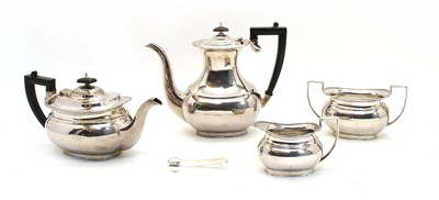 Lot 123 - A silver four piece tea and coffee service