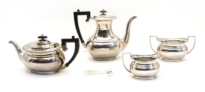 Lot 123 - A silver four piece tea and coffee service