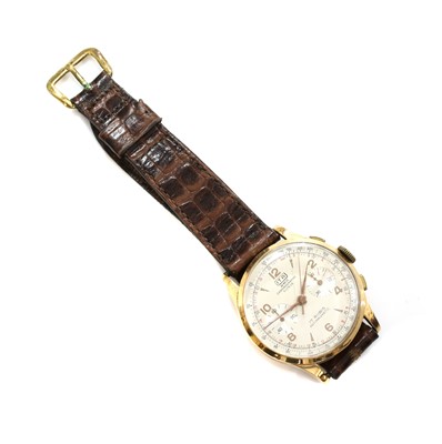 Lot 513 - A gentlemen's 18ct gold ITA Genève Suisse mechanical strap watch