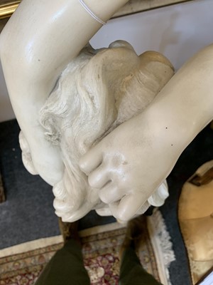 Lot 358 - A carved marble statue of a dancing maiden