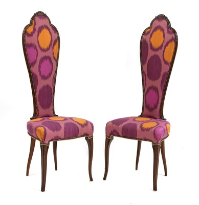 Lot 467 - A pair of modern high backed side chairs