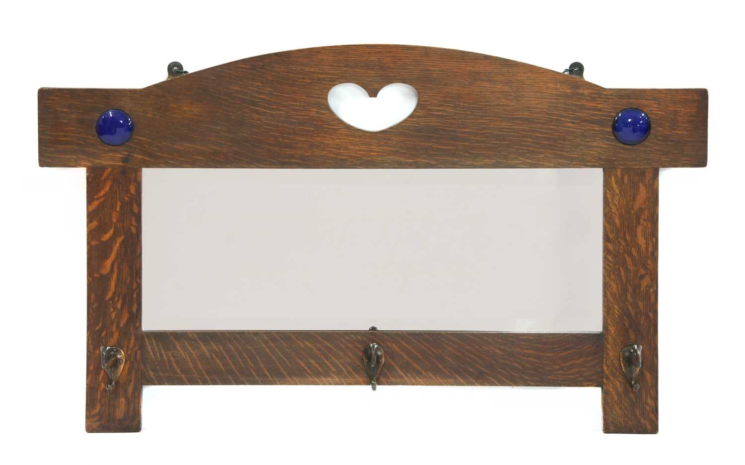 Lot 168 - An Arts and Crafts oak hall mirror