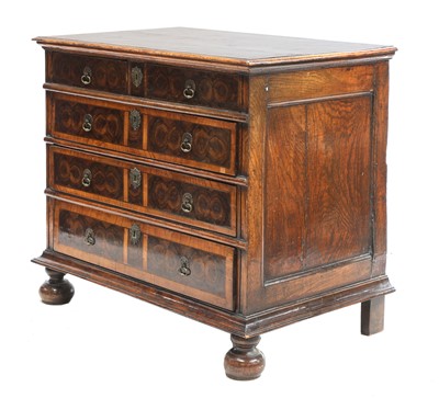 Lot 771 - A William & Mary oyster veneered laburnum and oak chest of drawers