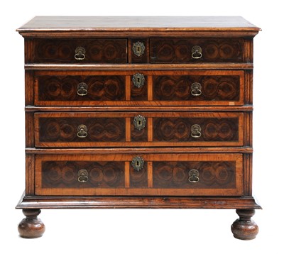 Lot 771 - A William & Mary oyster veneered laburnum and oak chest of drawers