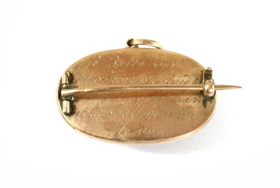 Lot 5 - A Georgian gold amethyst mourning pendant/brooch