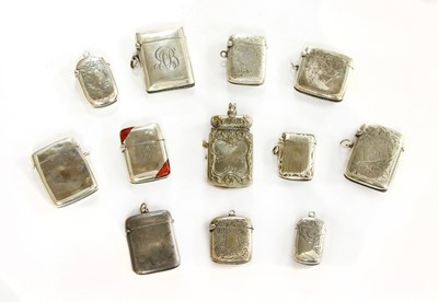 Lot 148 - A collection of twelve silver & silver plated vesta cases