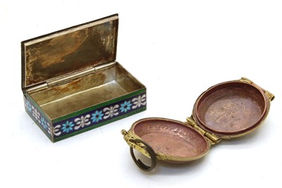 Lot 94 - A brass and copper betel lime box of killotaya