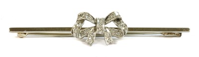 Lot 3 - A white gold diamond set bow brooch, c.1925