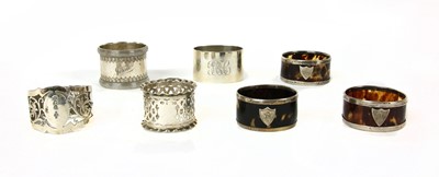 Lot 145 - A collection of silver napkin rings