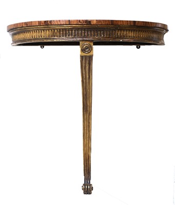 Lot 233 - A satinwood, rosewood crossbanded and inlaid demi-lune console table