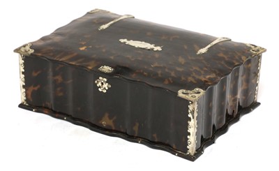 Lot 168 - An Edwardian tortoiseshell and silver mounted table box