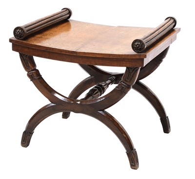 Lot 361 - A Regency oak stool in the manner of George Bullock