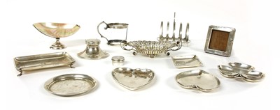 Lot 153 - Four Edwardian silver 'card suit' dishes