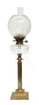 Lot 128A - A Victorian brass 'Blanched Hull' Hinks no. 2 oil lamp