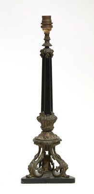 Lot 145C - A gilt metal mounted cluster column table lamp