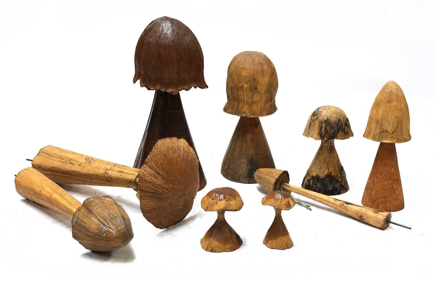 Carved Wooden Mushrooms 