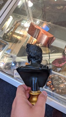 Lot 334 - A pair of Grand Tour bronze busts after the Antique
